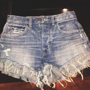 High wasted jean shorts